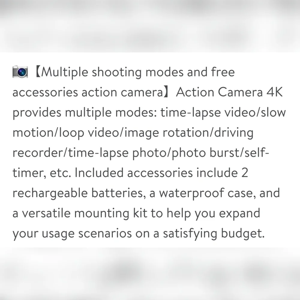 CAMPARK 4K/30FPS Dual Color Screen Action Camera 24MP Ultra HD Wifi Underwater